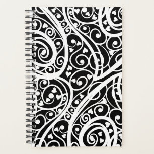 Cute black white hearts love background design lon planner