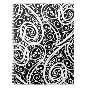 Cute black white hearts pattern notebook