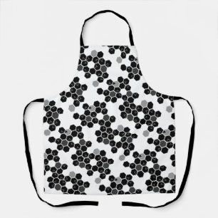 Cute black white hex data patterns apron
