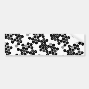 Cute black white hex data patterns bumper sticker