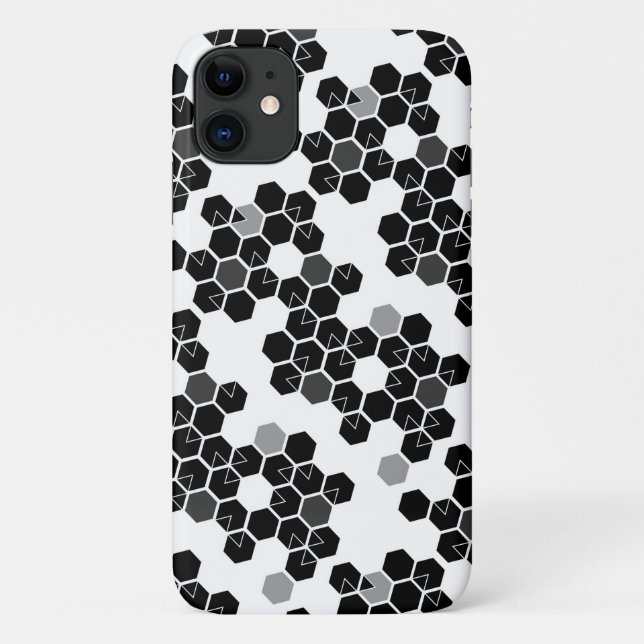 Cute black white hex data patterns Case-Mate iPhone case (Back)