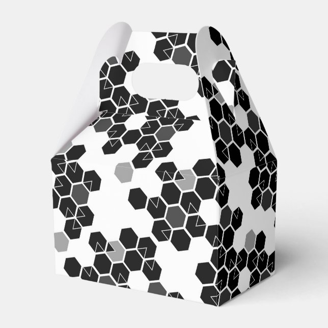 Cute black white hex data patterns favour box (Front Side)