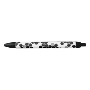 Cute black white hex data patterns ink pen