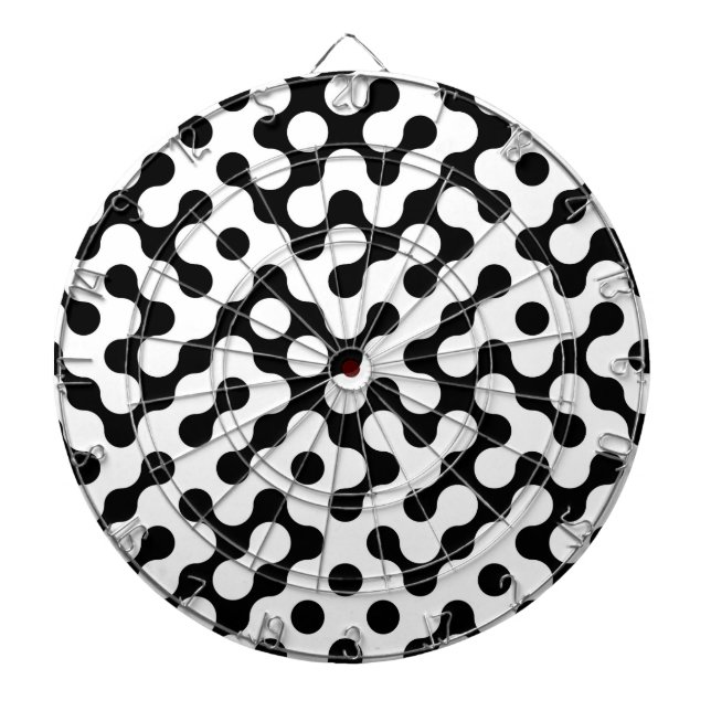 Cute black white labyrinth pattern dartboard (Front)