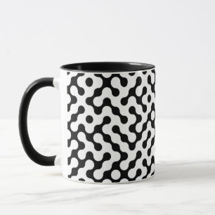 Cute black white labyrinth pattern mug