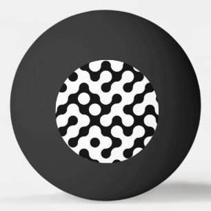 Cute black white labyrinth pattern ping pong ball