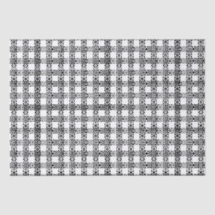 Cute black white lace chequered pattern Christmas Tissue Paper