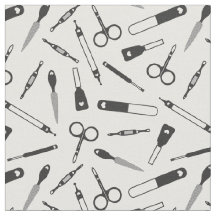 Cute Black White Manicurist Tools Pattern