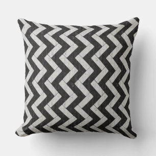 Cute black white marble stripes cushion