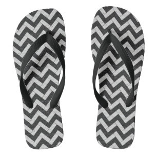 Cute black white marble stripes thongs