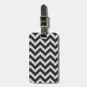 Cute black white marble stripes throw blanket luggage tag