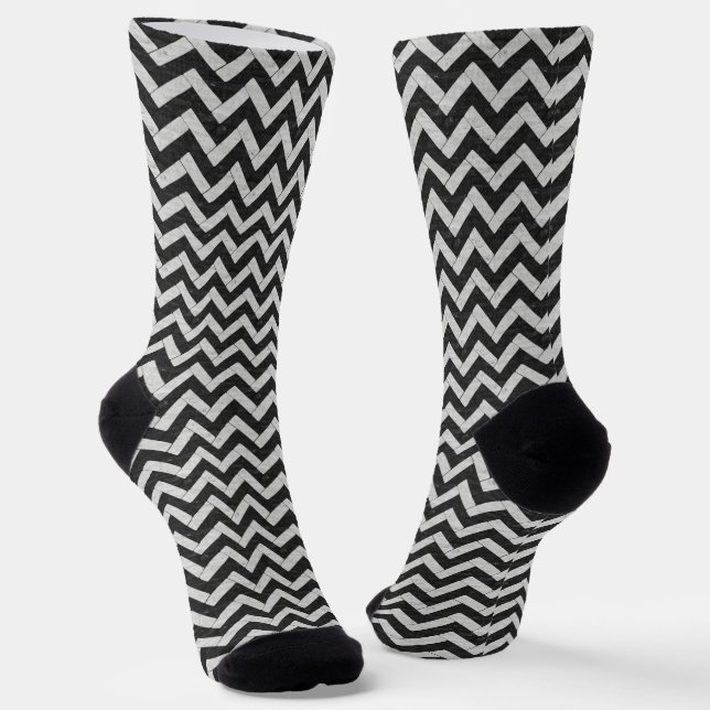 Cute black white marble stripes throw blanket socks (Angled)