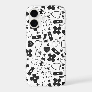 Cute Black White Nurse Doctor Pattern