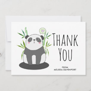 Cute Black & White Panda in Bamboo Thank You