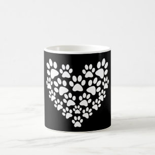 Cute Black White Paw Print Coffee Mug