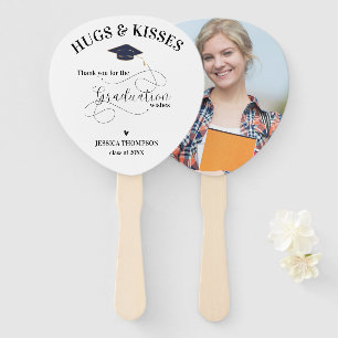 Cute Black White Photo Class Graduation Thank You Hand Fan