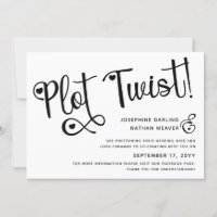Cute Black White Plot Twist Postponed Wedding