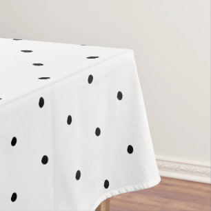 Cute black white polka dot pattern elegant stylish tablecloth