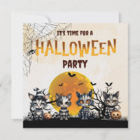 Cute Black White Striped Halloween Ghost Kittens