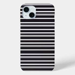 Cute black white stripes iPhone 15 mini case