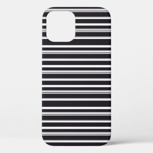 Cute black white stripes iPhone 12 case