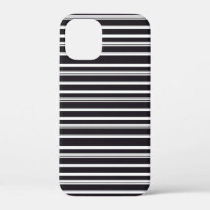 Cute black white stripes iPhone 12 mini case