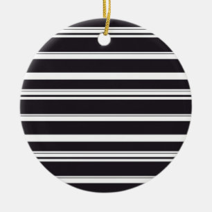 Cute black white stripes ceramic ornament