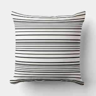 Cute black white stripes cushion