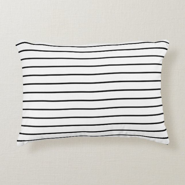 Cute black white stripes decorative cushion (Front)