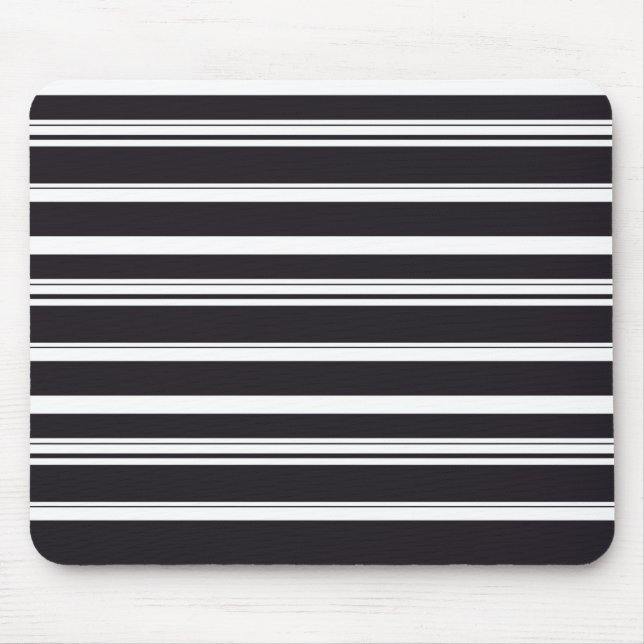 Cute black white stripes mouse pad (Front)