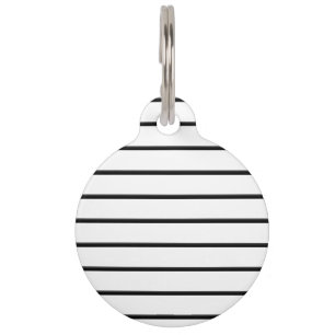 Cute black white stripes pet tag