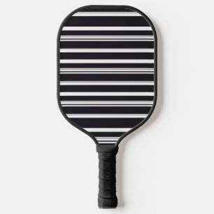 Cute black white stripes pickleball paddle