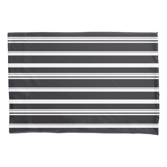 Cute black white stripes pillowcase (Front-Left)