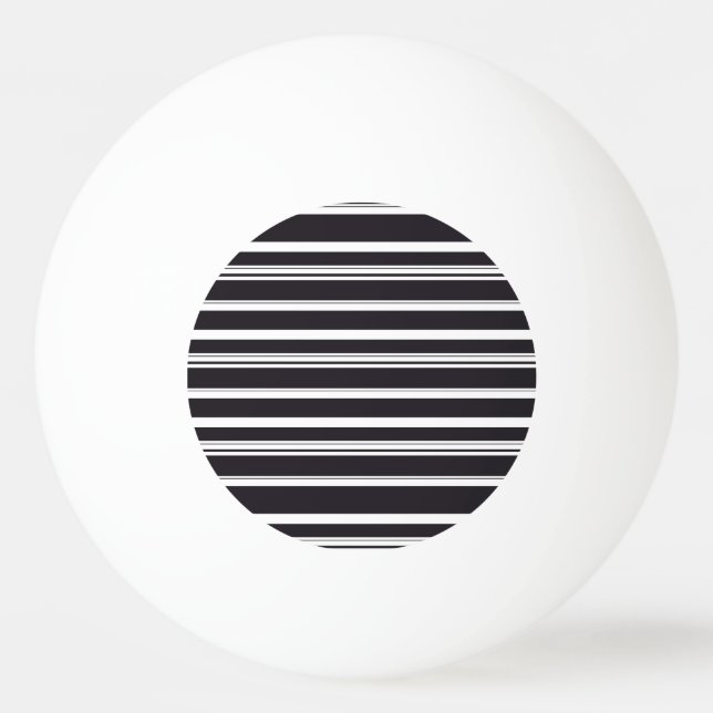 Cute black white stripes ping pong ball (Front)