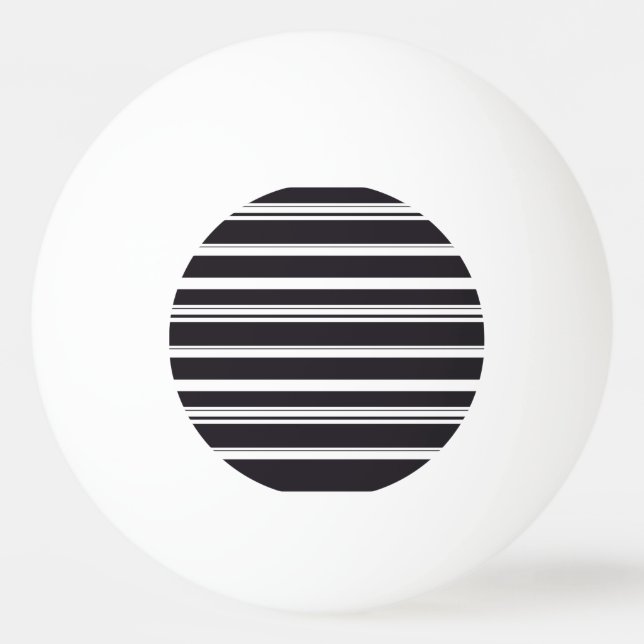 Cute black white stripes ping pong ball (Front)
