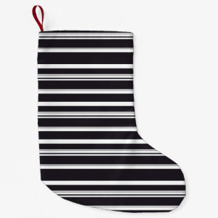 Cute black white stripes small christmas stocking