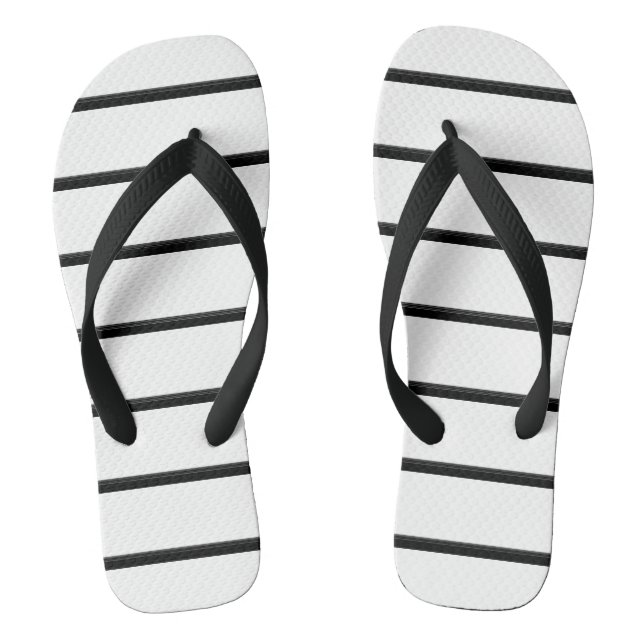 Cute black white stripes thongs (Footbed)