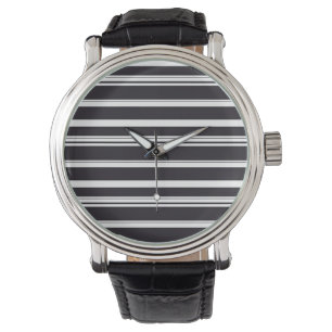 Cute black white stripes watch