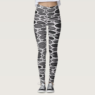Cute black & White texture "Ratti_Creative_Arts" Leggings