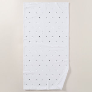 Cute Black white tiny polka dots elegant pattern Beach Towel