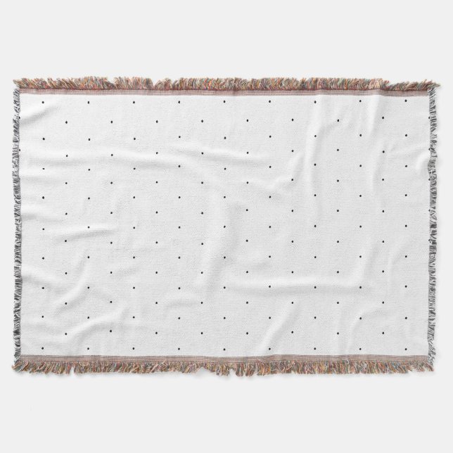 Cute Black white tiny polka dots elegant pattern Throw Blanket (Front)