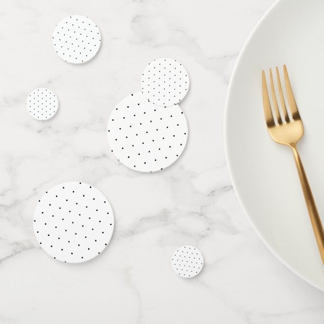 Cute Black white tiny polka dots pattern elegant Confetti (Group)