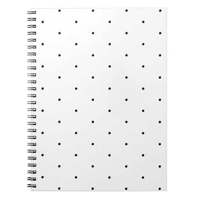 Cute Black white tiny polka dots pattern elegant Notebook (Front)