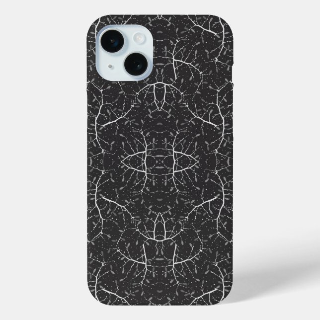 Cute black white tree pattern Case-Mate iPhone case (Back)