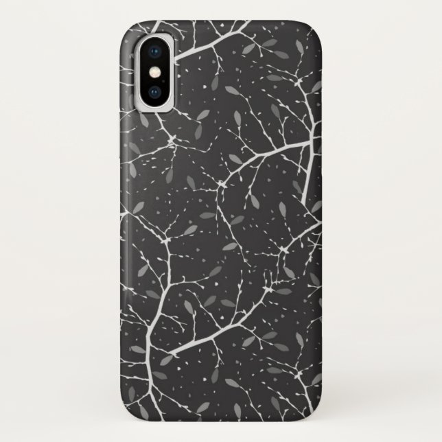 Cute black white tree pattern Case-Mate iPhone case (Back)