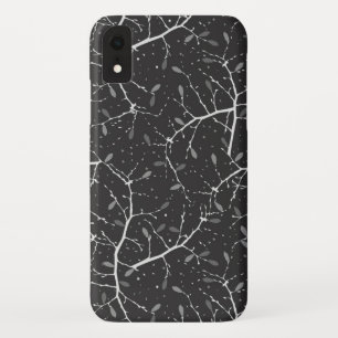 Cute black white tree pattern iPhone XR case