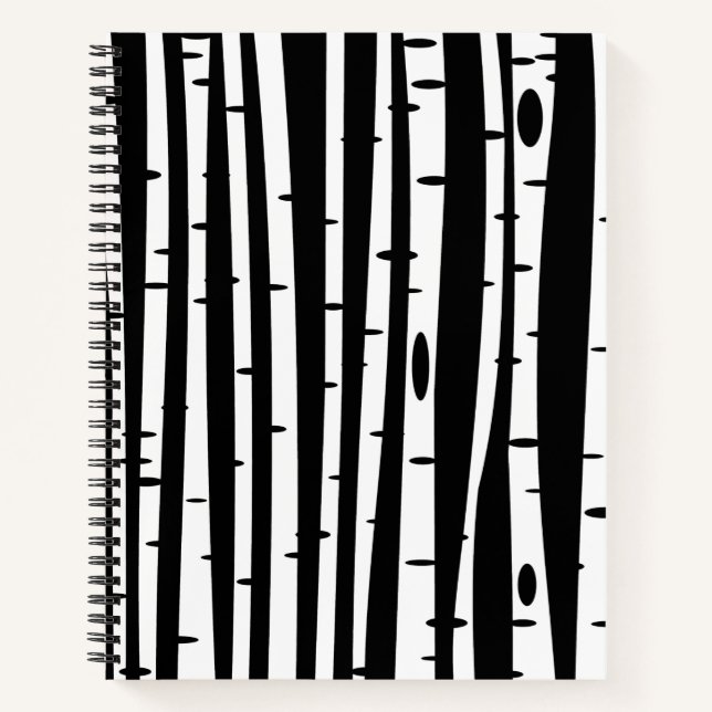Cute black white tree pattern mouse pad drum stick notebook (Front)