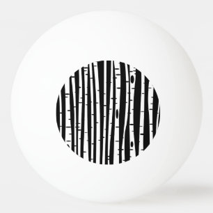 Cute black white tree pattern ping pong ball