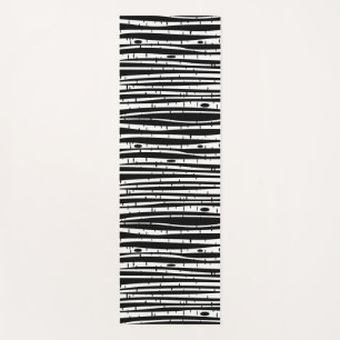 Cute black white tree pattern yoga mat