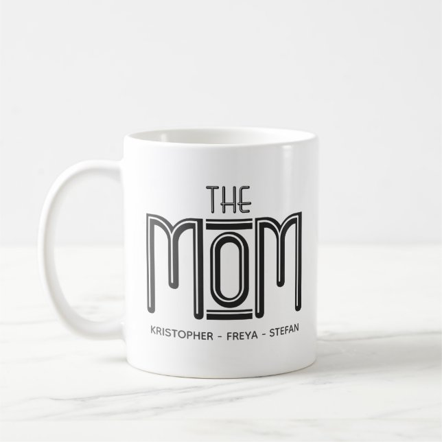 Cute Black White Type Personalised Mum Mug (Left)